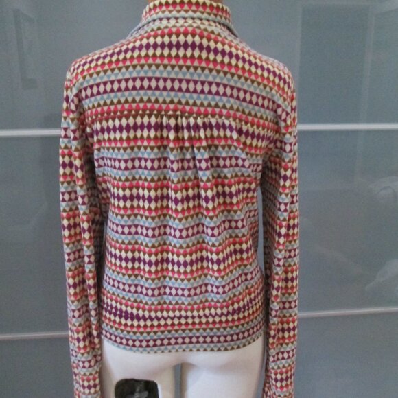 Farm Rio Velvet Long Sleeve Geometric Print Zip Through Jacket - Picture 3 of 8